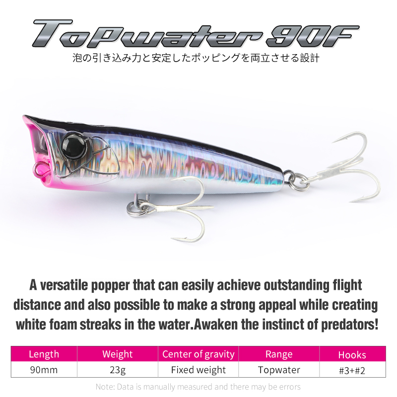 TSURINOYA 90 مللي متر 23 جرام  - مراجعة Fishing Lure Popper وسعره