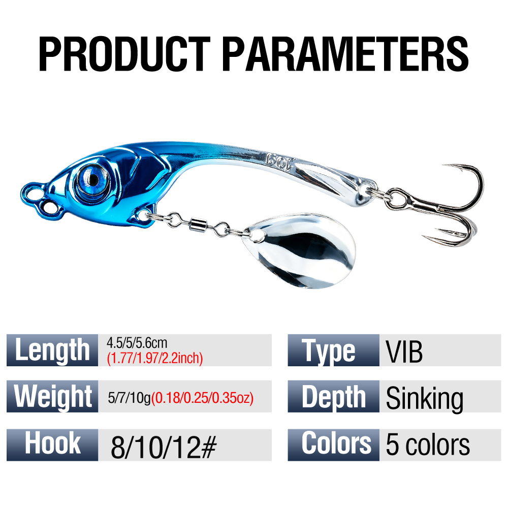 10 قطع/صندوق طُعم صيد معدني VI - مراجعة Fishing Lure Spinner وسعره