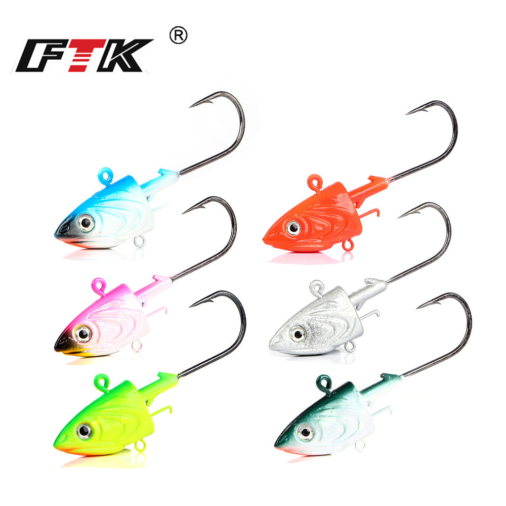 FTK 2 قطعة خطاف صيد السمك برأس - مراجعة Fishing Lure Soft Plastic وسعره